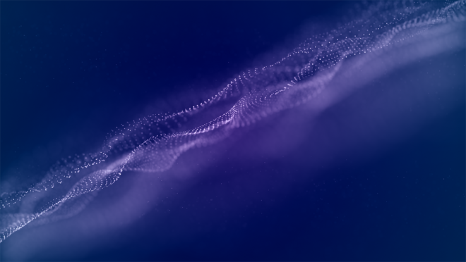 Image abstraite, nuée violette sur donc bleu foncé